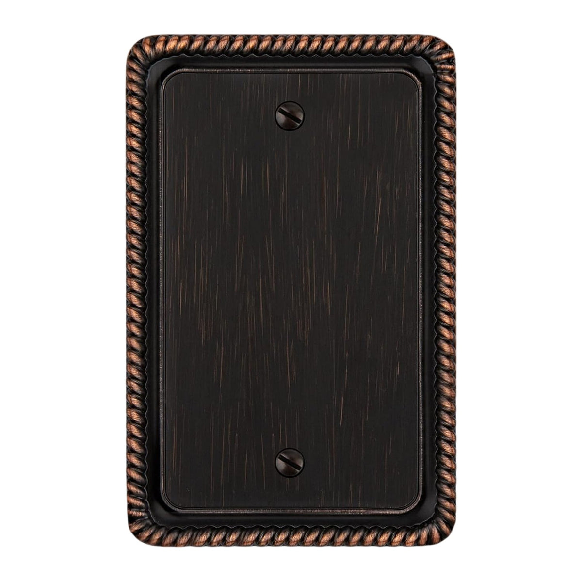 Harmon Oil Rubbed Bronze Single Blank Rope Edge Switchplate Cover