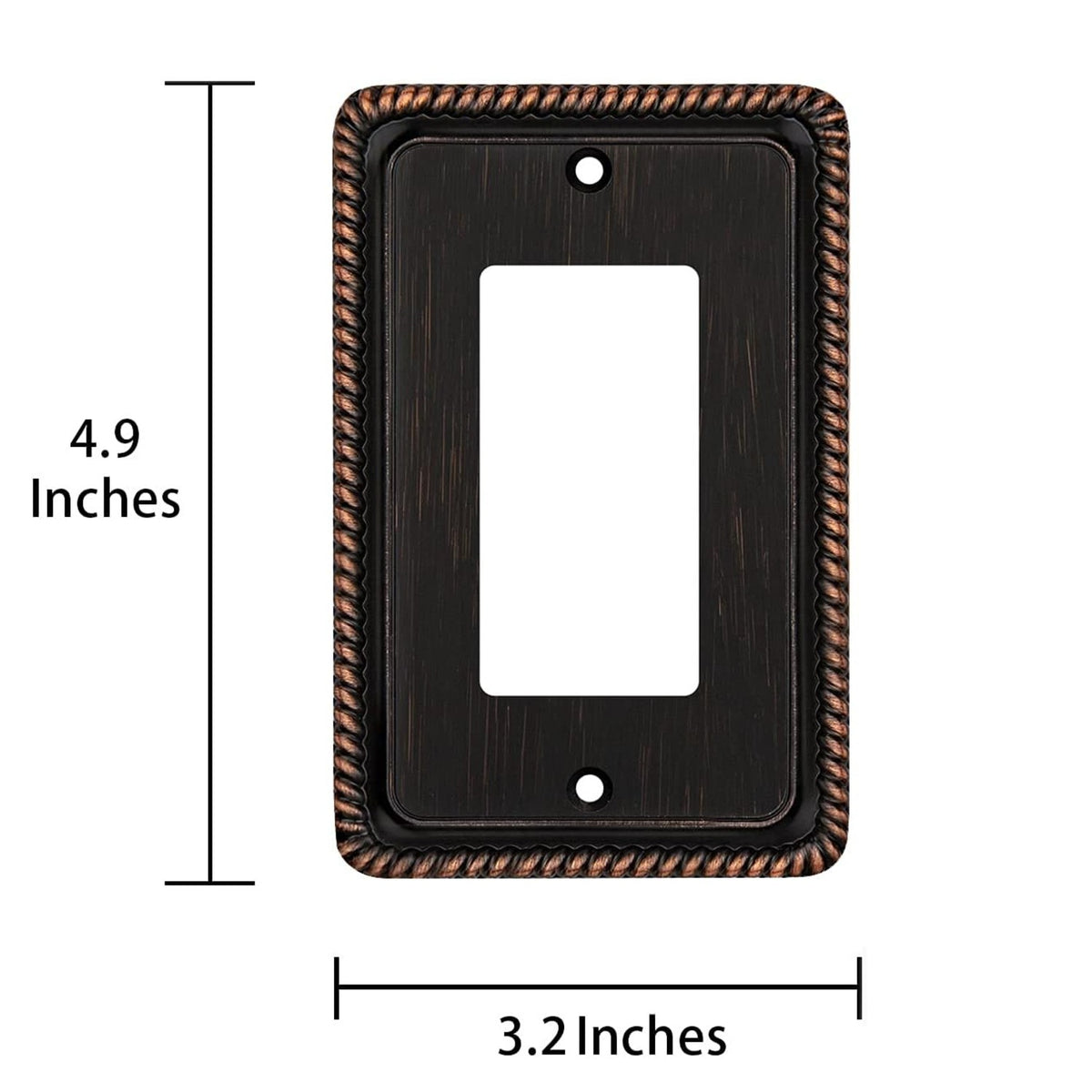 Harmon Oil Rubbed Bronze Single Decora Rope Edge Switchplate Cover