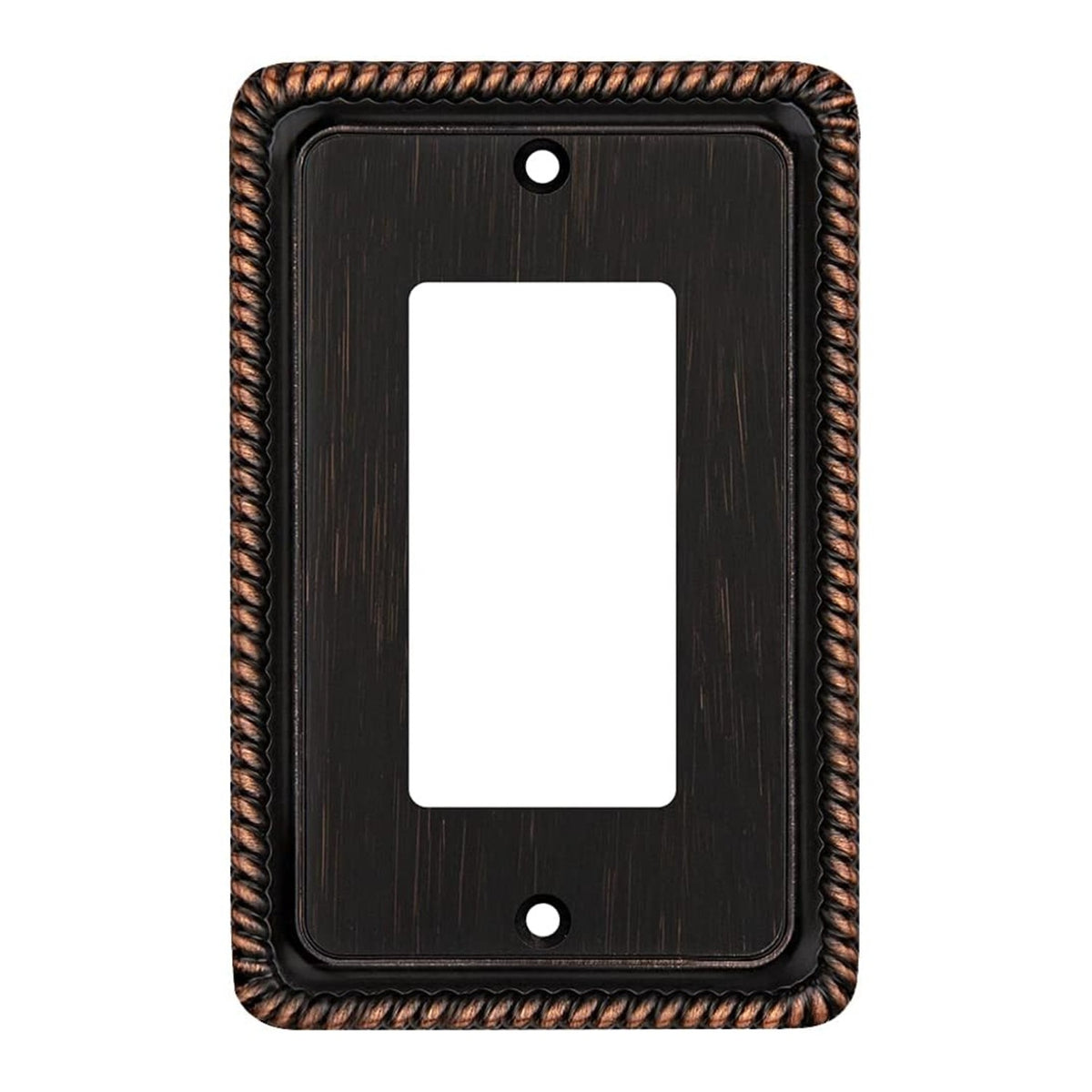 Harmon Oil Rubbed Bronze Single Decora Rope Edge Switchplate Cover