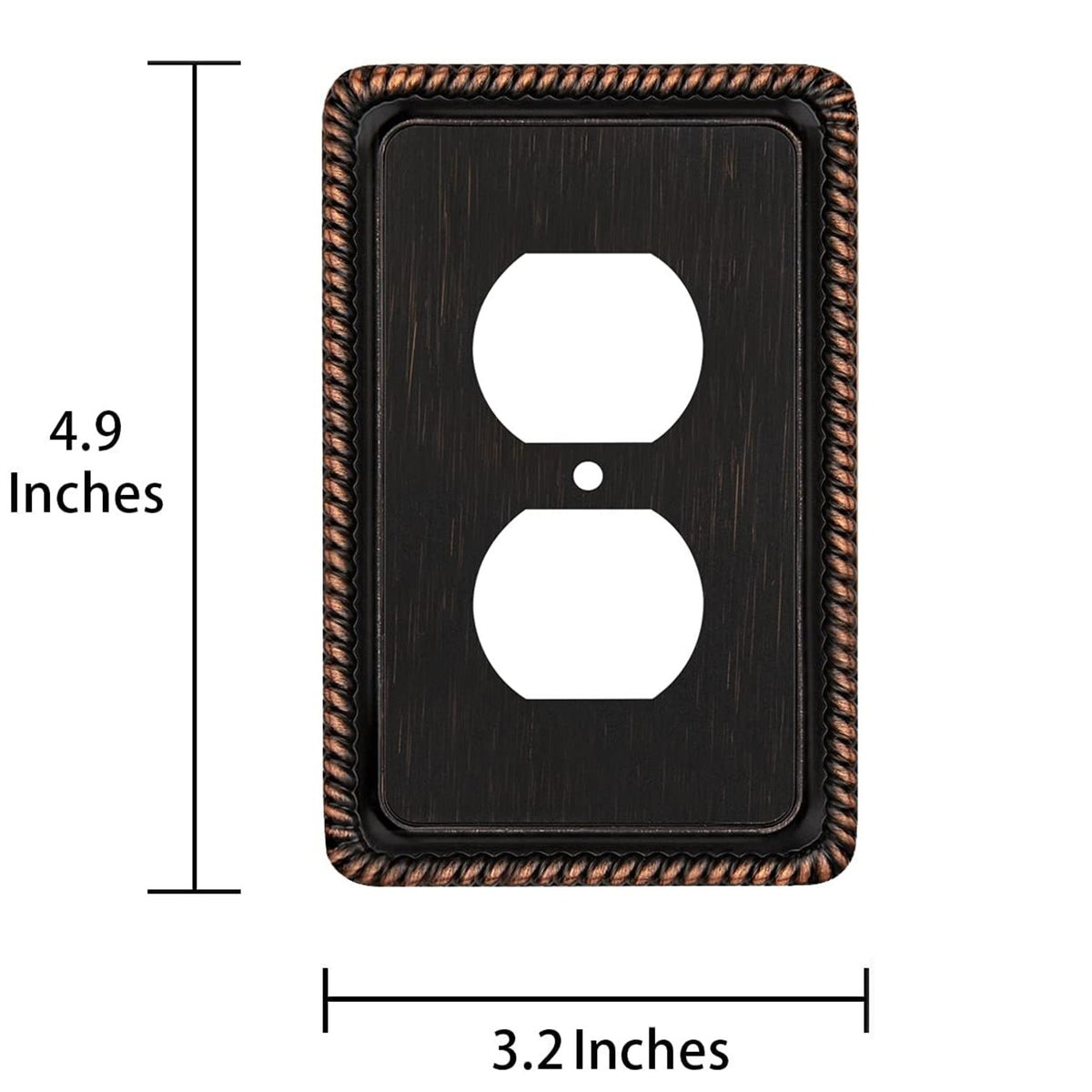Harmon Oil Rubbed Bronze Single Duplex Rope Edge Outlet Cover
