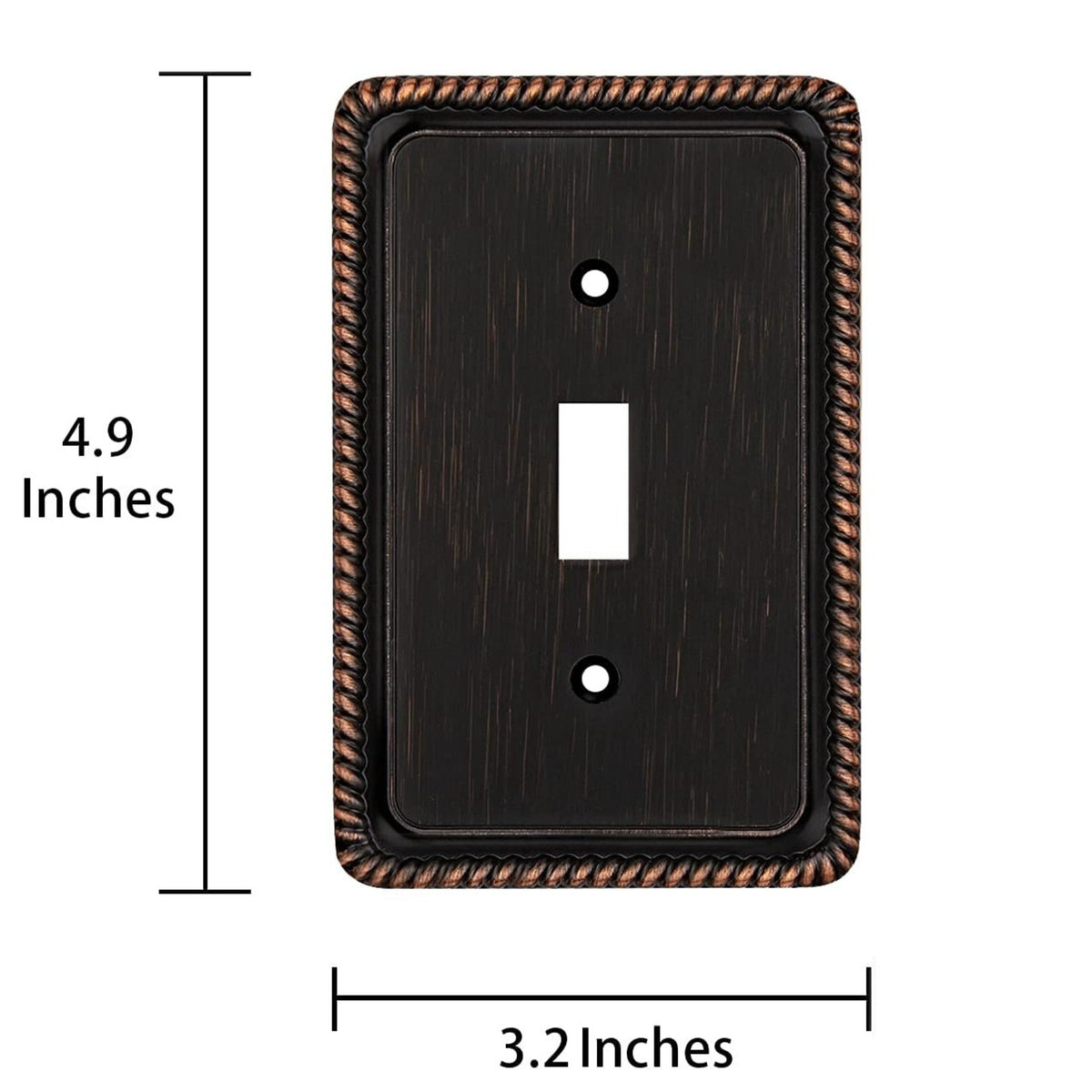 Harmon Oil Rubbed Bronze Single Toggle Rope Edge Switchplate Cover