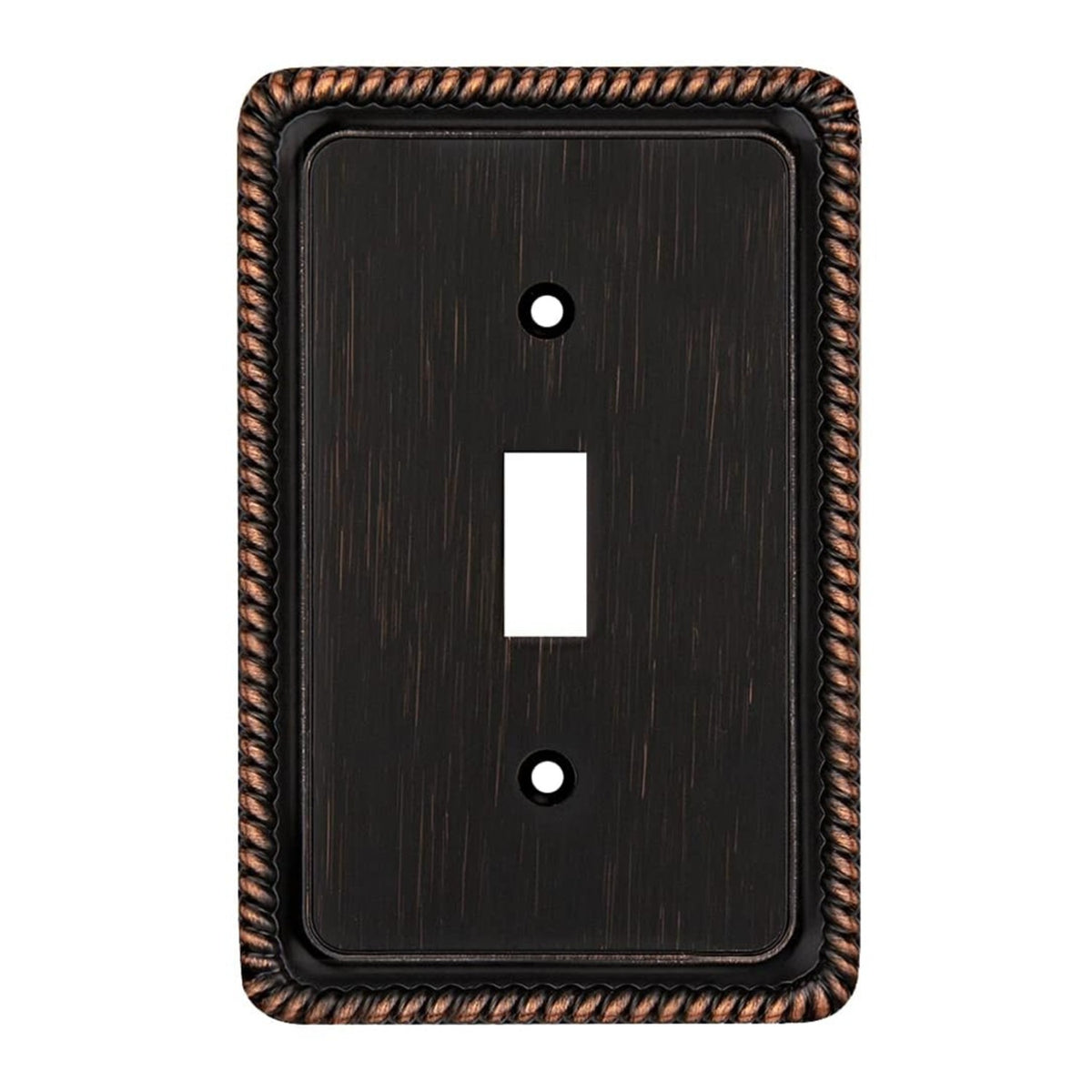 Harmon Oil Rubbed Bronze Single Toggle Rope Edge Switchplate Cover