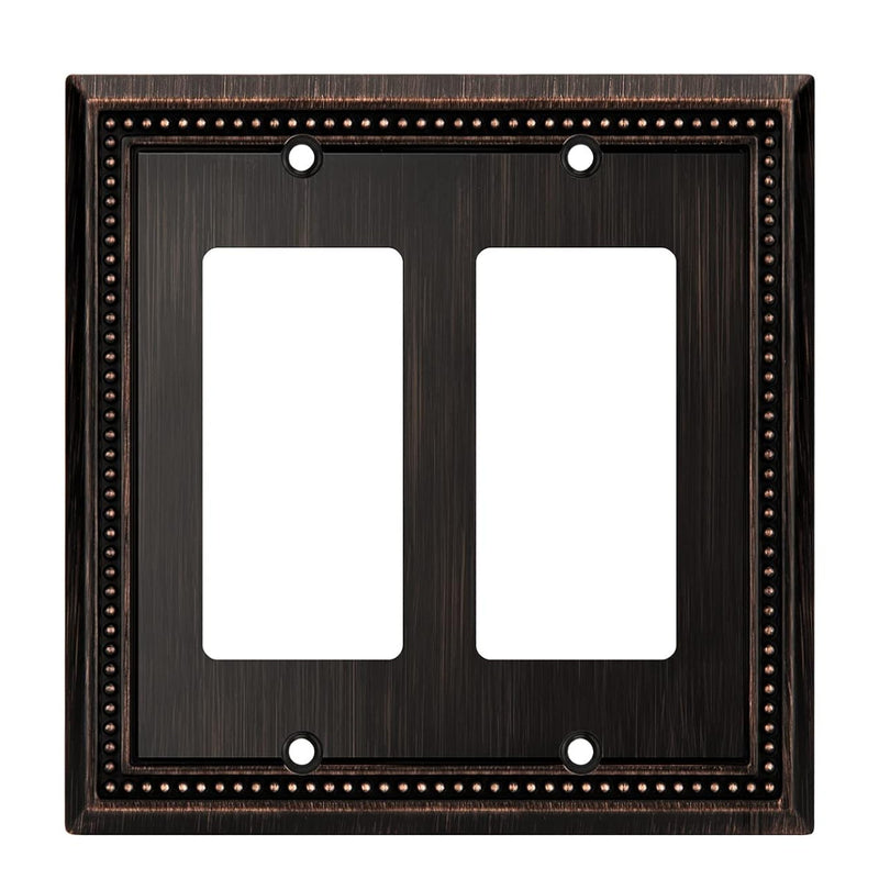 Harmon Aged Bronze Double Decora Decorative Switchplate Cover