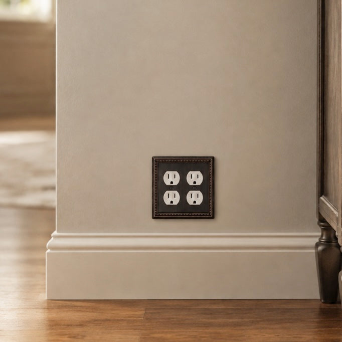 Harmon Aged Bronze Double Duplex Decorative Outlet Cover