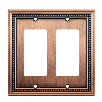 Harmon Antique Copper Double Decora Decorative Switchplate Cover