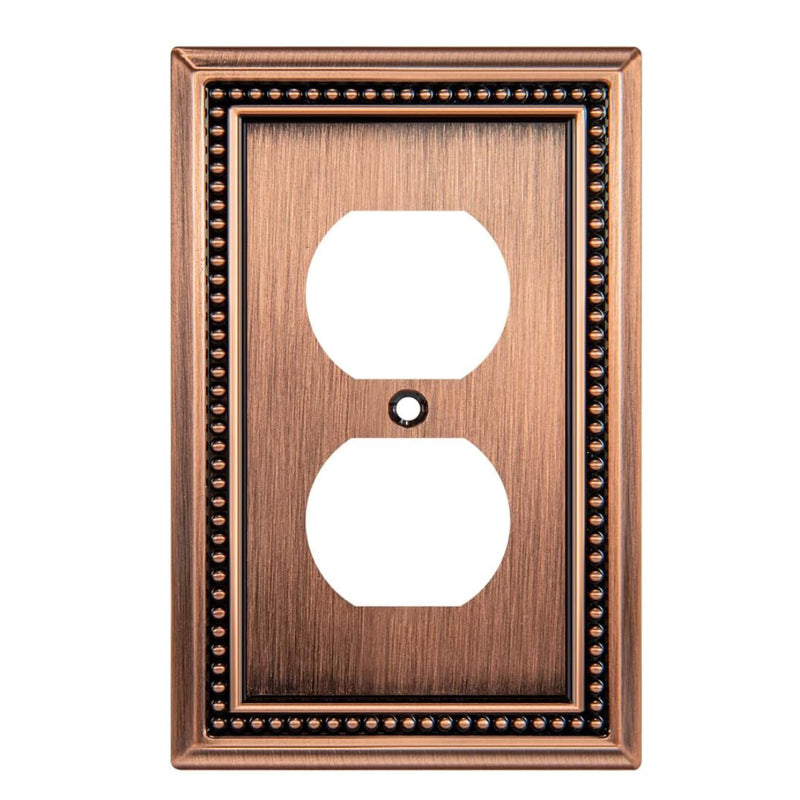 Harmon Antique Copper Single Duplex Decorative Outlet Cover