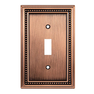 Harmon Antique Copper Single Toggle Decorative Switchplate Cover