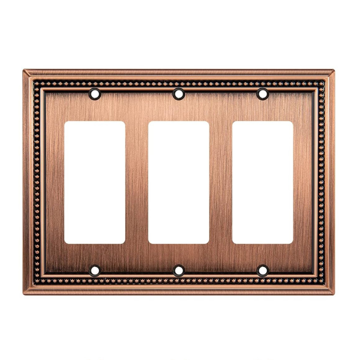 Harmon Antique Copper Triple Decora Decorative Switchplate Cover