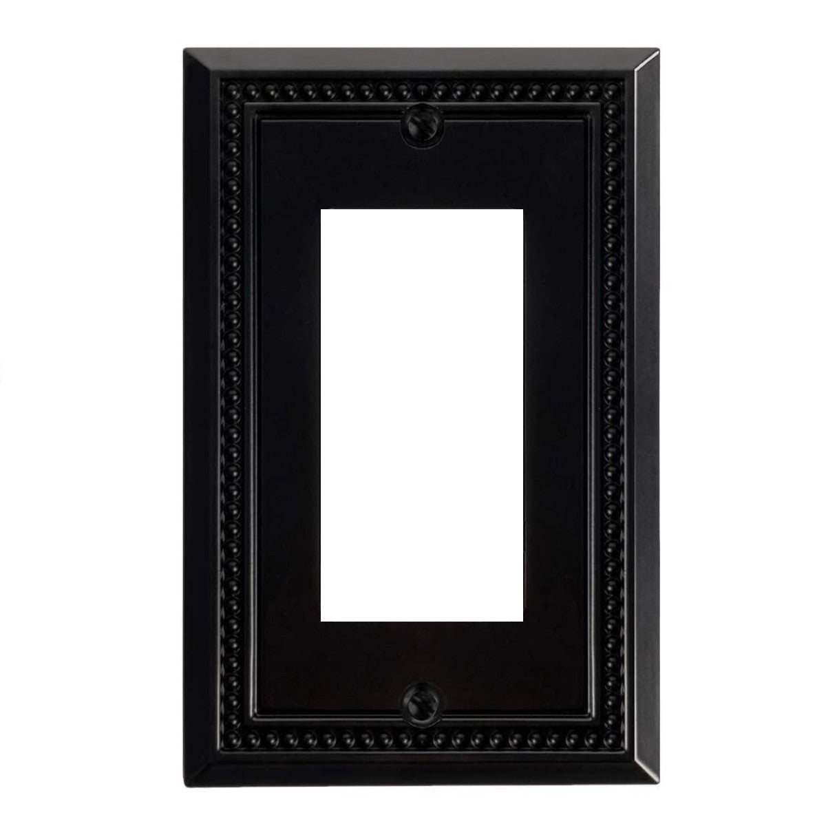 Black decorative wall plate on a white background