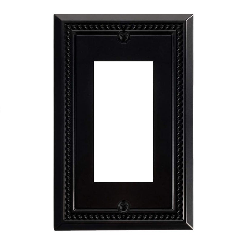 Black decorative wall plate on a white background