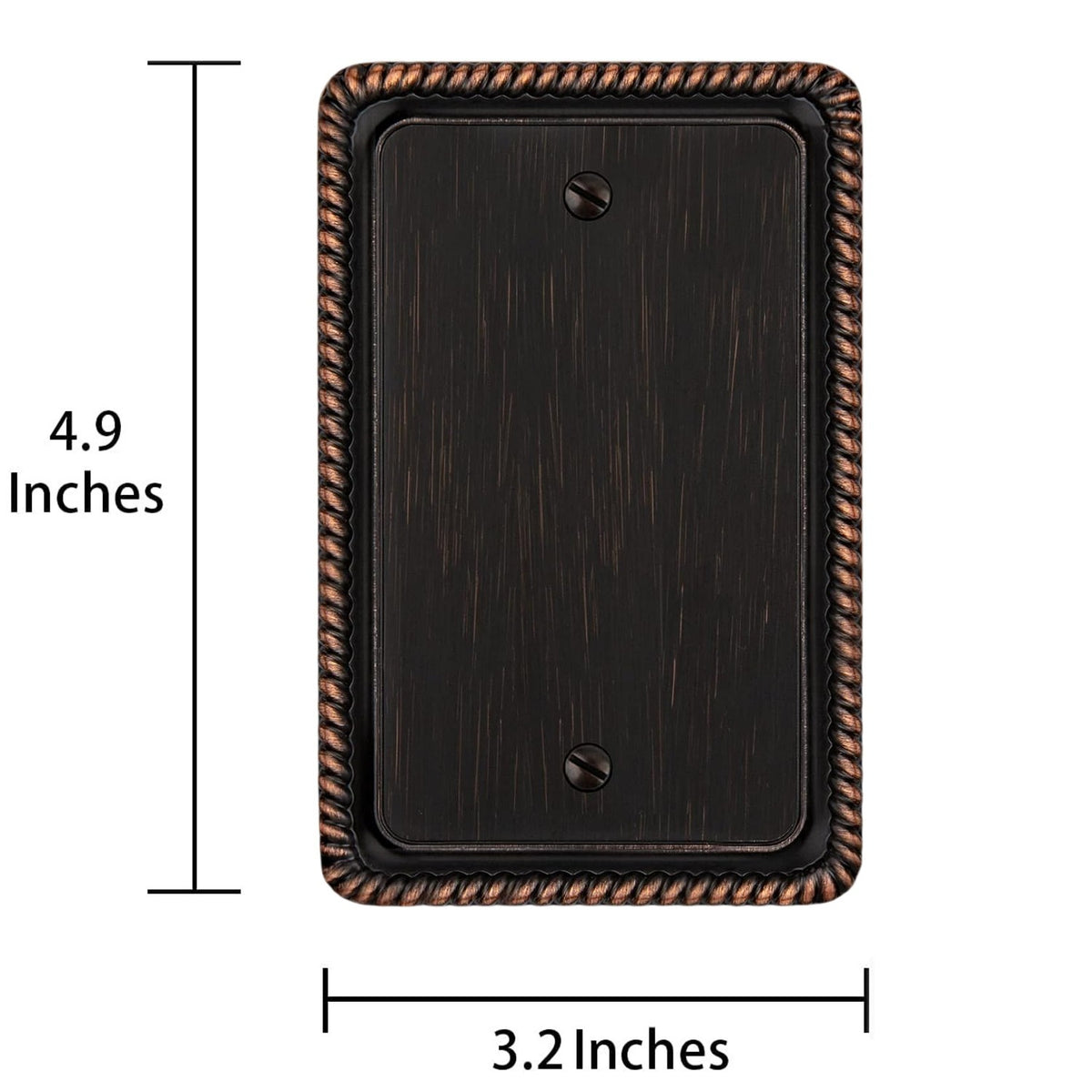 Harmon Oil Rubbed Bronze Single Blank Rope Edge Switchplate Cover