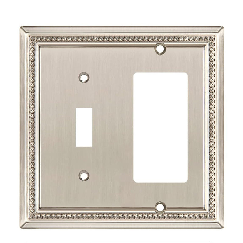 Decorative wall plate with a single switch and a single rocker design on a white background