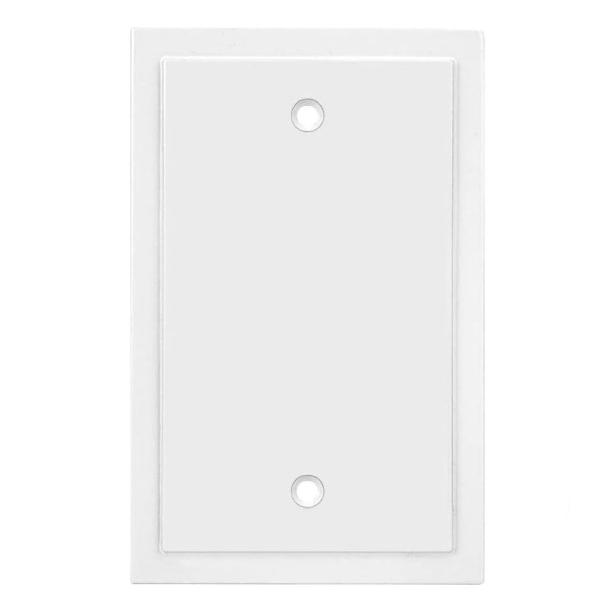 White wall plate with two孔 on a white background