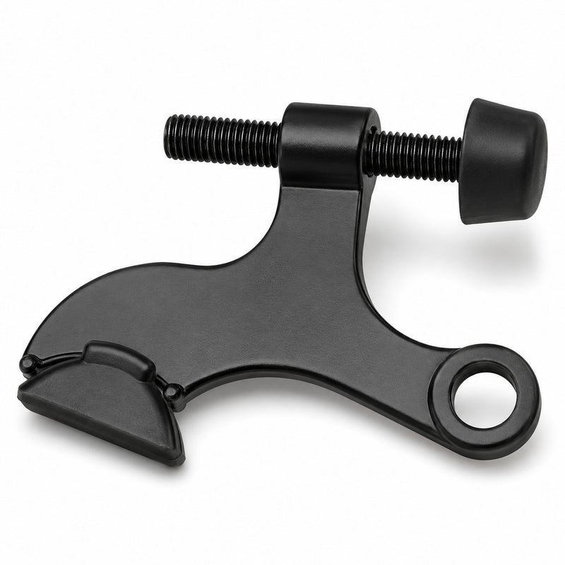 Heavy Duty Matte Black Hinge Pin Door Stop with Black Guards