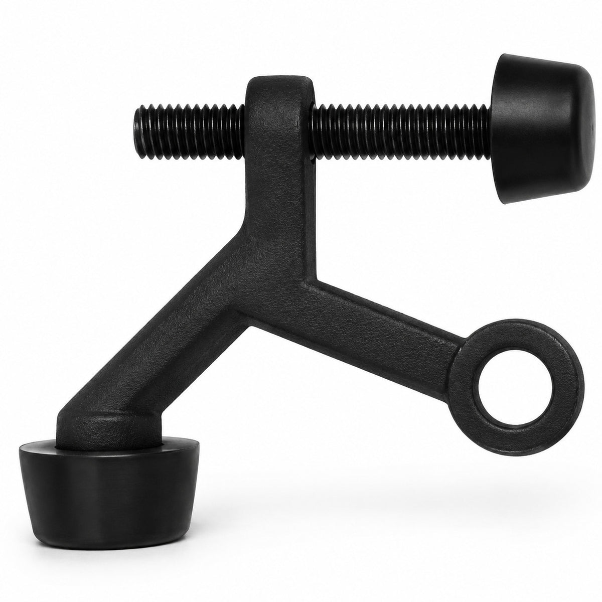Hinge Pin Matte Black Light Duty Door Stop with Black Tips