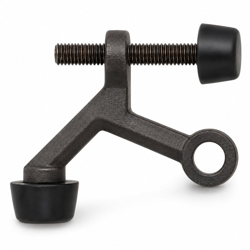 Hinge Pin Oil Rubbed Bronze Light Duty Door Stop with Dark Tips