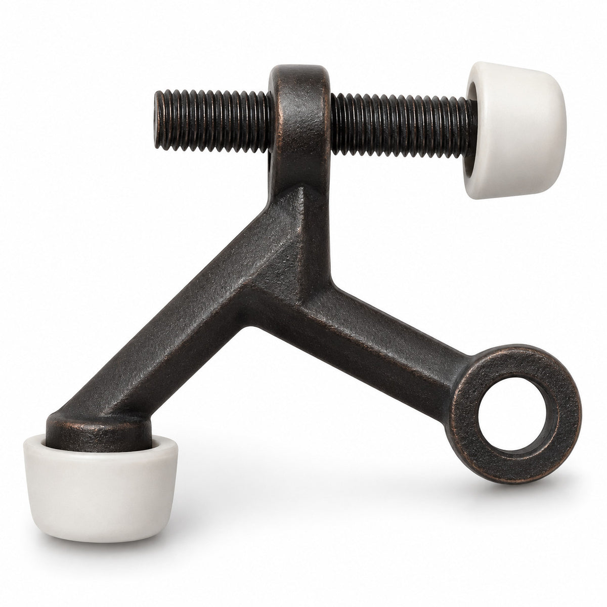 Hinge Pin Oil Rubbed Bronze Light Duty Door Stop with White Tips