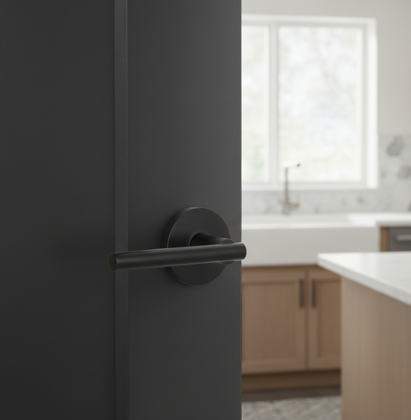 Kain Design Black Passage Door Lever