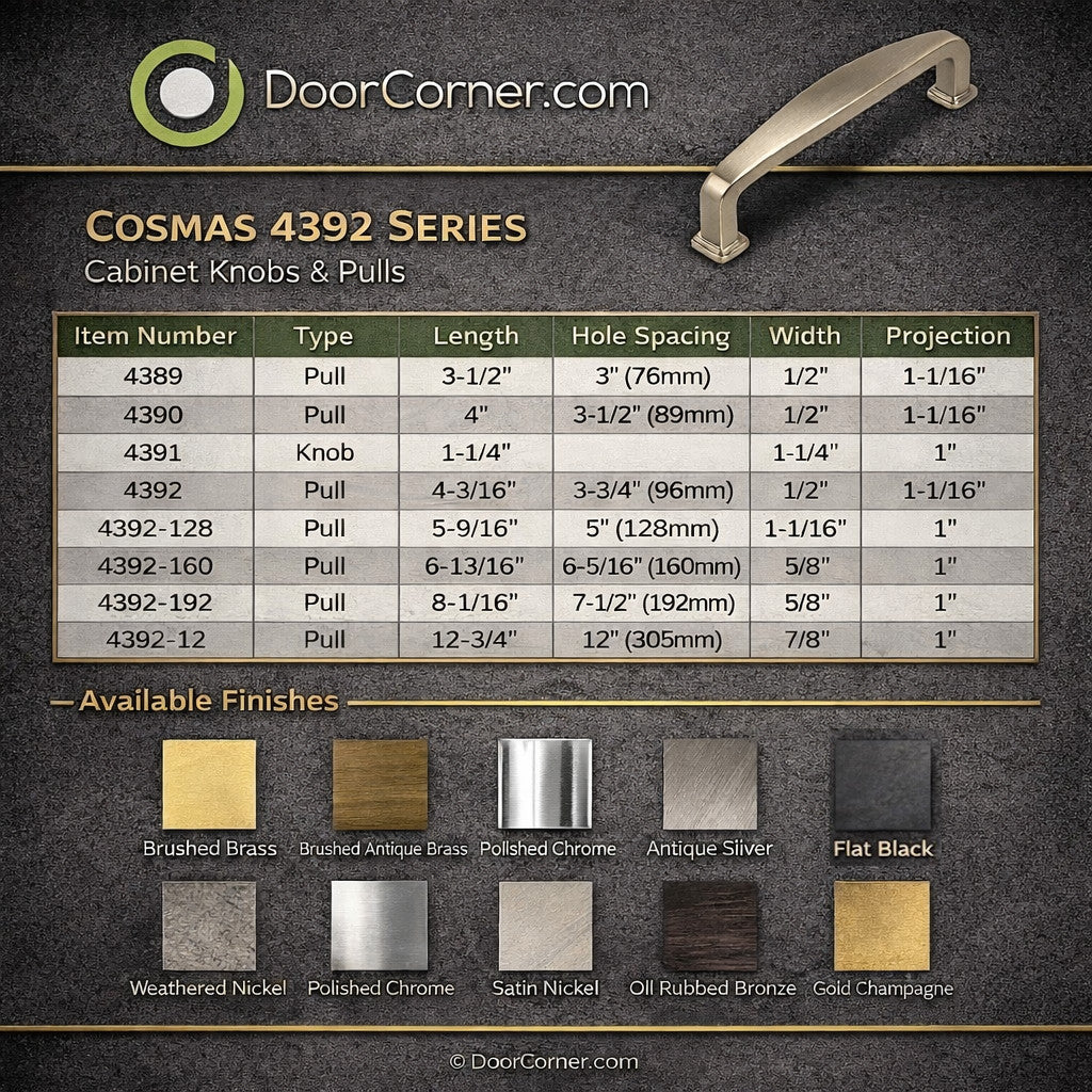 Cosmas 4392SN Satin Nickel Cabinet Pull