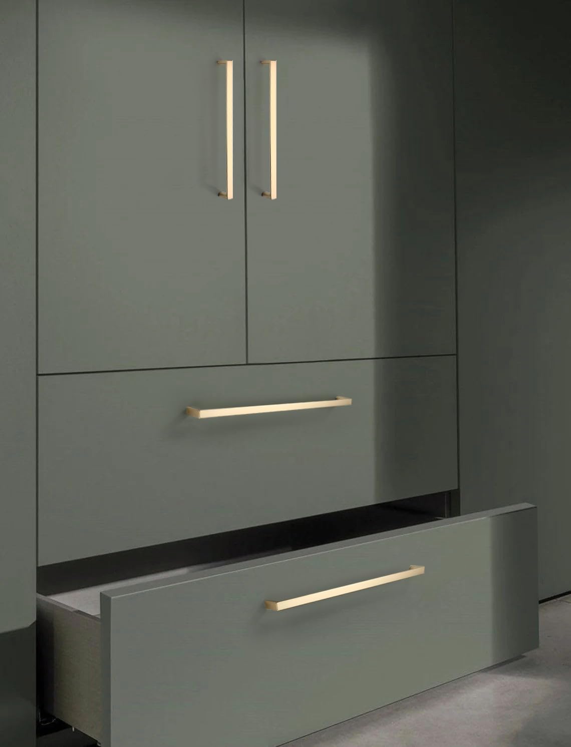 Knocklock 10 Pack Brushed Gold 8-13/16 Inch (224mm) Kitchen Cabinet Handles