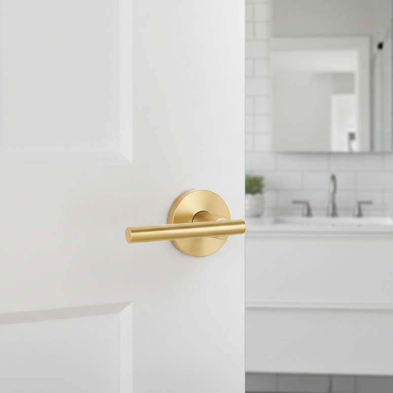 Kain Design Satin Brass Privacy Door Lever