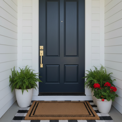 Keeneland Design Satin Brass Contemporary Handleset with Kain Lever