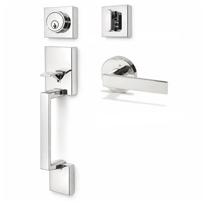 Keeneland Design Polished Chrome Contemporary Handleset with Laurel Lever