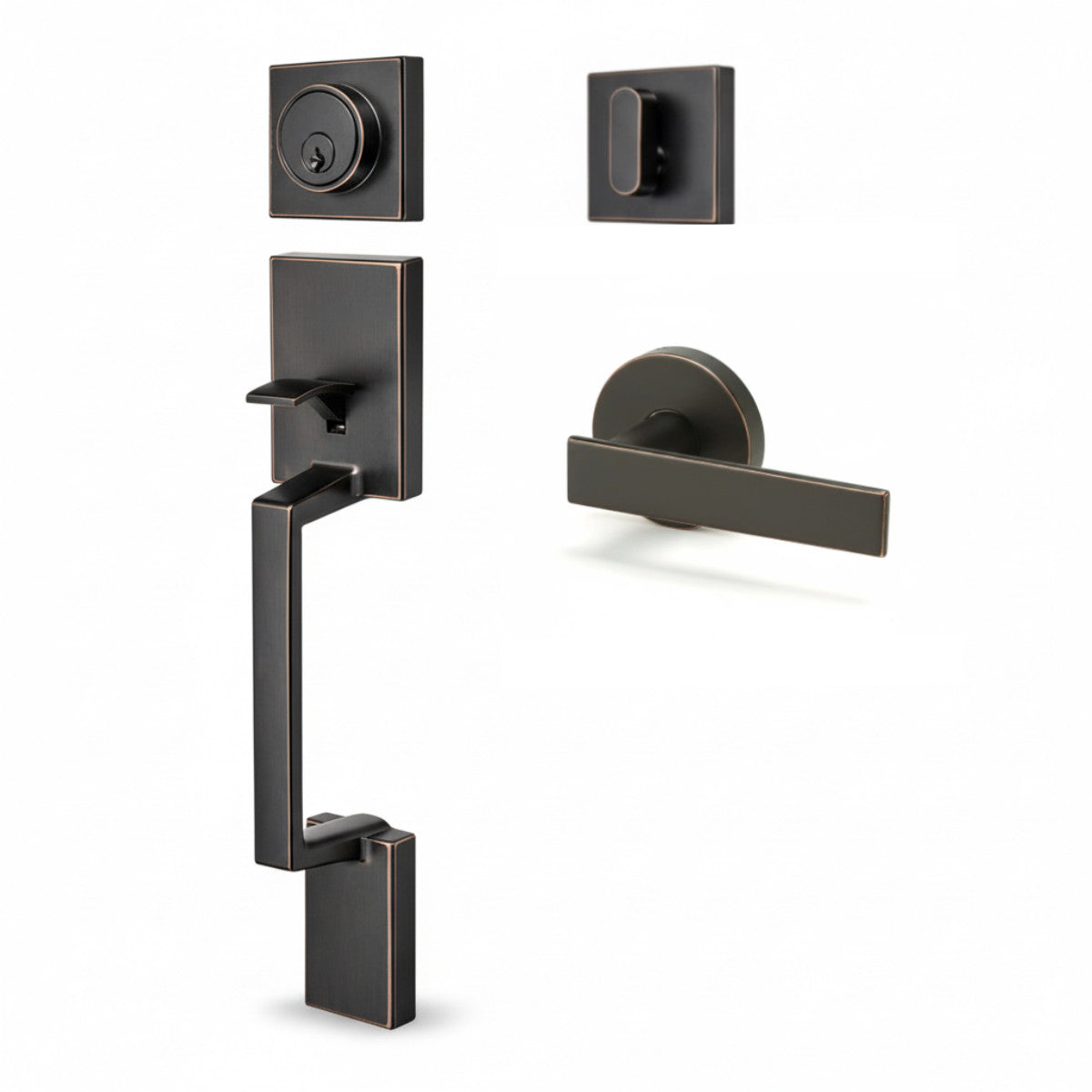 Keeneland Design Oil Rubbed Bronze Contemporary Handleset with Laurel Lever