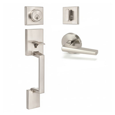Keeneland Design Satin Nickel Contemporary Handleset with Madison Lever