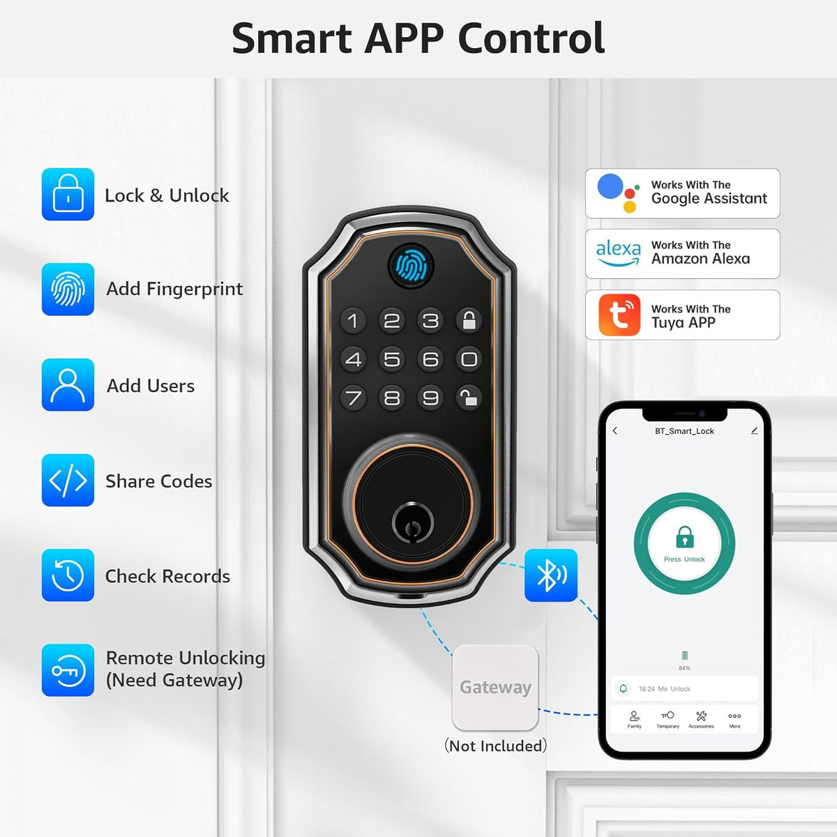 Keyless Entry E02-F Oil Rubbed Bronze Keypad Smart Deadbolt