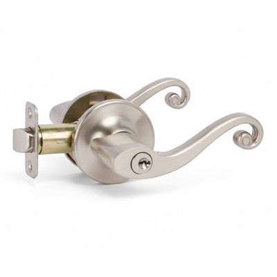 Livingston Entry Lever, Satin Nickel