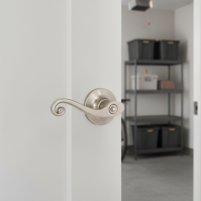 Livingston Entry Lever, Satin Nickel