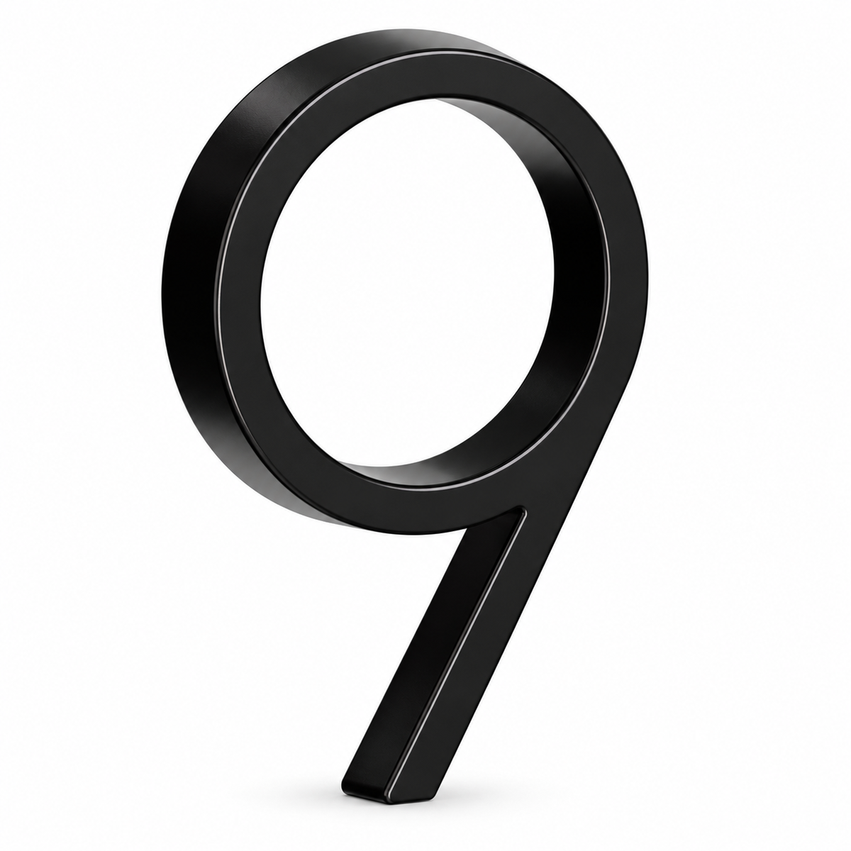 Floating 5" Stainless Steel Black House Numbers