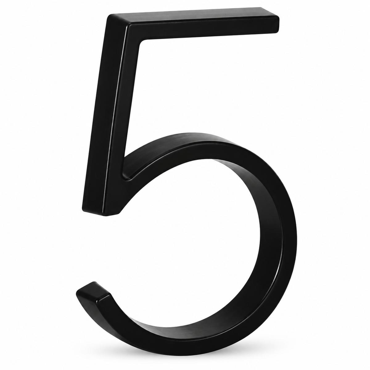 Floating 5" Stainless Steel Black House Numbers