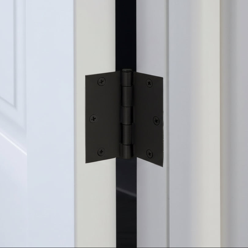 Matte Black 3.5 Inch Door Hinge with Square Corners