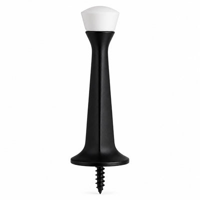 Matte Black Heavy Duty Solid Rigid Door Stop with White Tip
