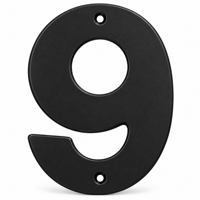 Modern 5" Flat Black House Numbers