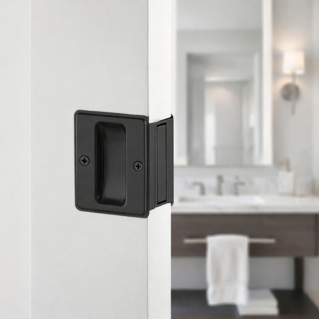 Matte Black Passage Pocket Door Lock