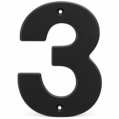 Modern 5" Flat Black House Numbers