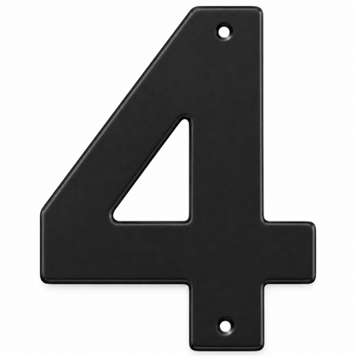 Modern 5" Flat Black House Numbers