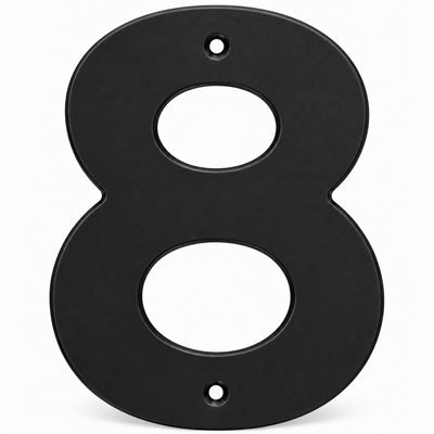 Modern 5" Flat Black House Numbers