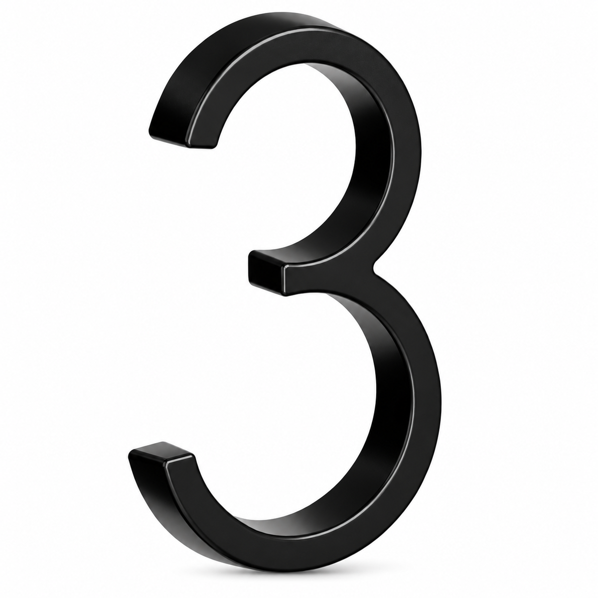 Floating 5" Stainless Steel Black House Numbers