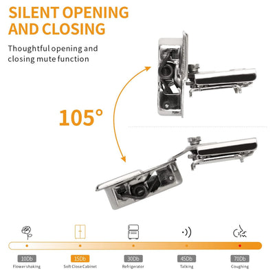 Diversa 55007 Soft Close 1/2&quot; Overlay Concealed 105-Degree Cabinet Hinges