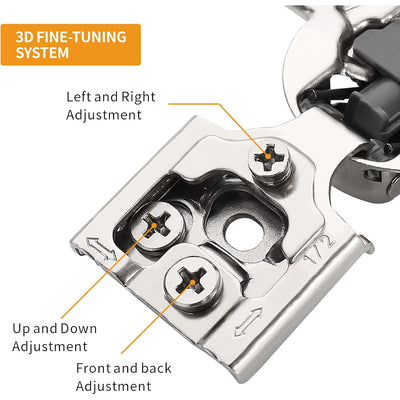 Diversa 55007 Soft Close 1/2&quot; Overlay Concealed 105-Degree Cabinet Hinges