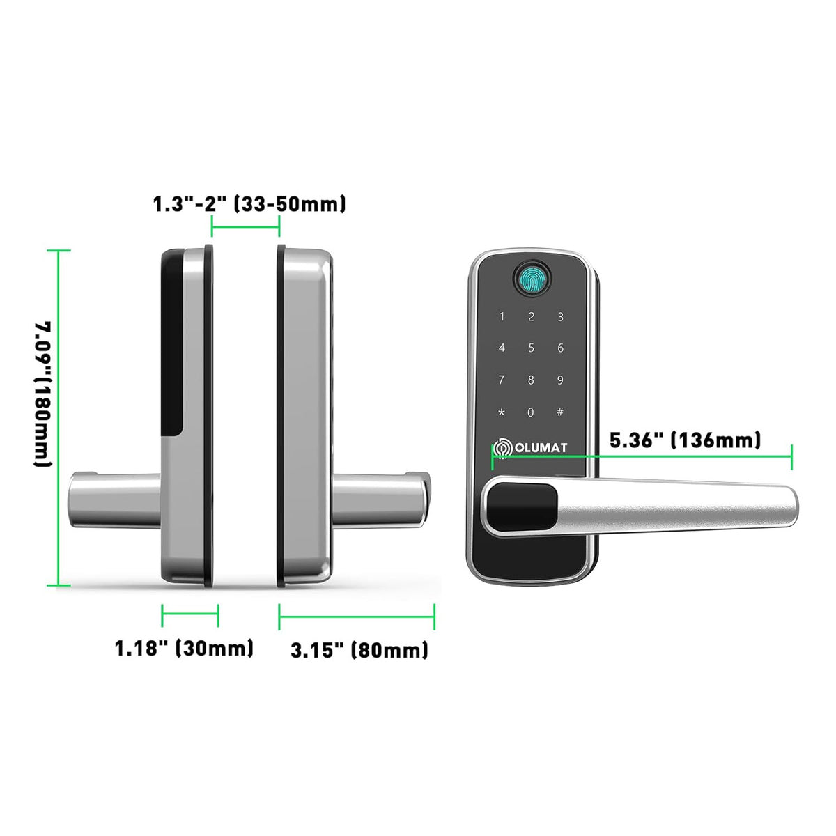 Keyless Entry B22 Black and Satin Nickel Keypad Smart Entry Lever