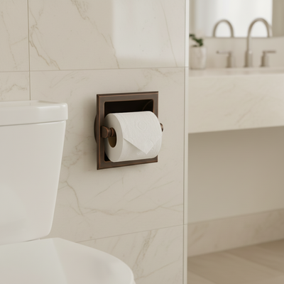 Designers Impressions Oil Rubbed Bronze Recessed Toilet / Tissue Paper Holder