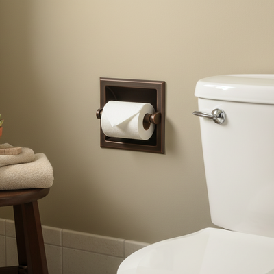 Designers Impressions Oil Rubbed Bronze Recessed Toilet / Tissue Paper Holder