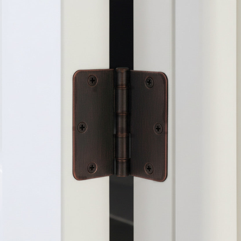 Door Hinge, Oil Rubbed Bronze, 3-1/2" with 1/4" Radius Corners