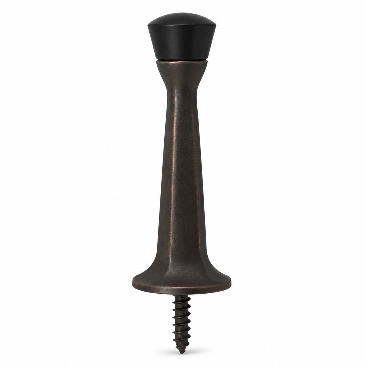 Oil Rubbed Bronze Heavy Duty Solid Rigid Door Stop with Dark Tip