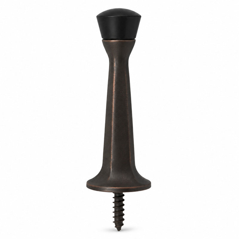 Oil Rubbed Bronze Heavy Duty Solid Rigid Door Stop with Dark Tip